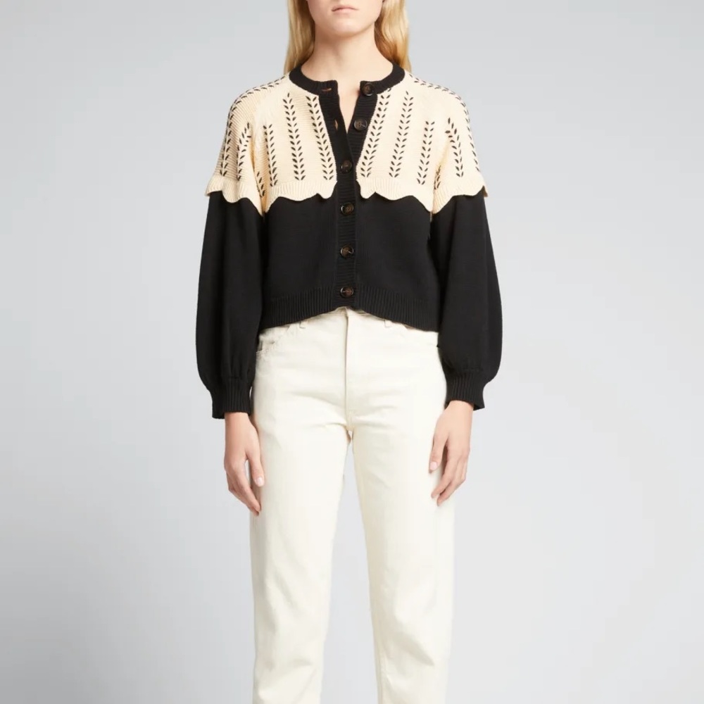 ISO The Great. Two-tone scallop sweater